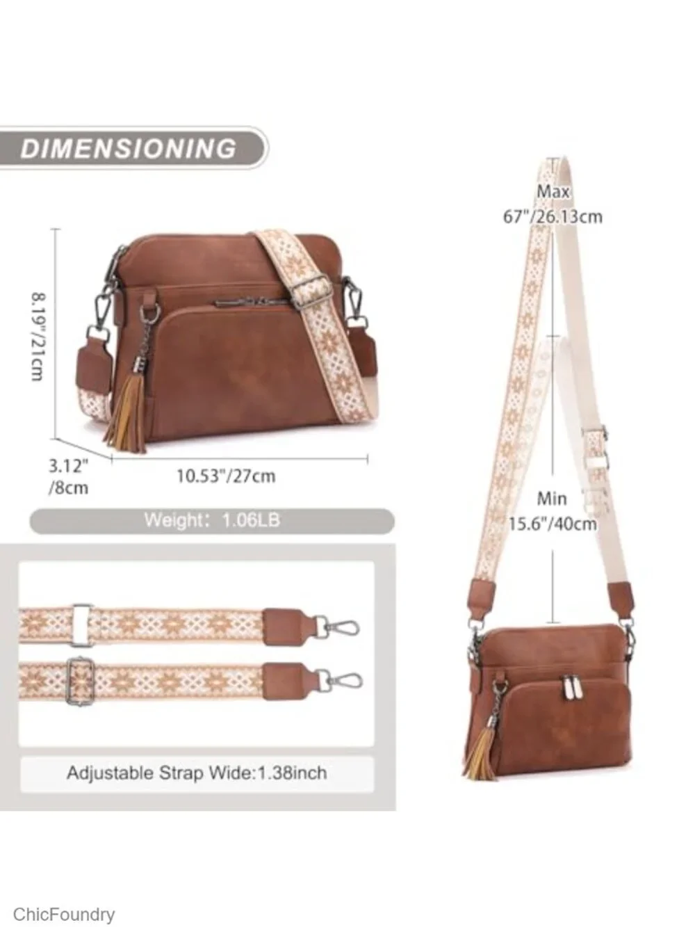 Quilted Crossbody Bags for Women Faux Leather Vegan Purse with Wide Strap Travel
